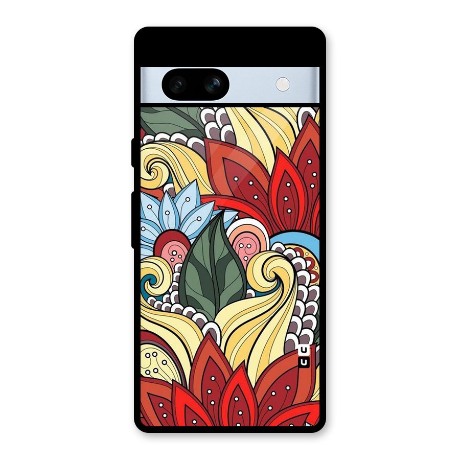 Cute Doodle Glass Back Case for Google Pixel 7a