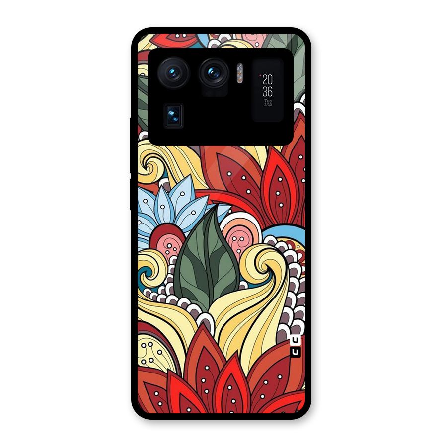 Cute Doodle Glass Back Case for Mi 11 Ultra