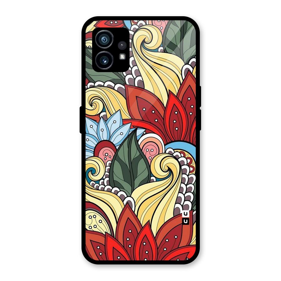 Cute Doodle Glass Back Case for Nothing Phone 1