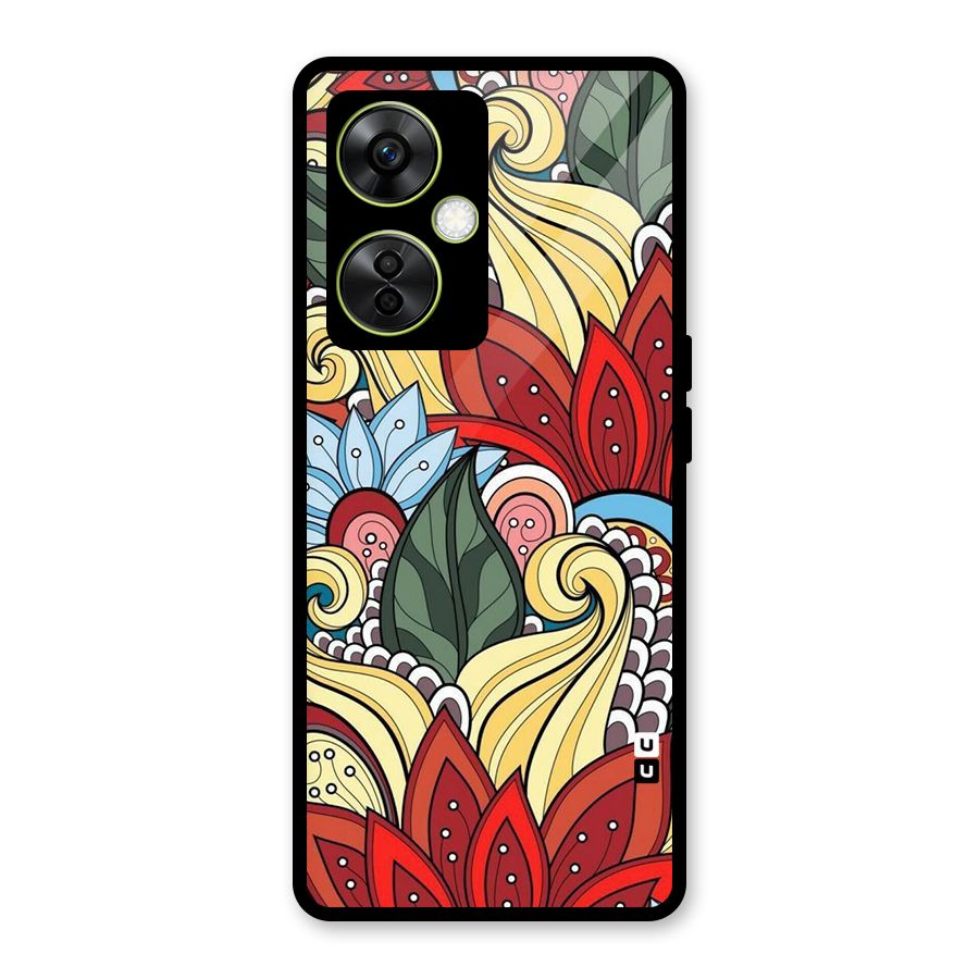 Cute Doodle Glass Back Case for OnePlus Nord CE 3 Lite