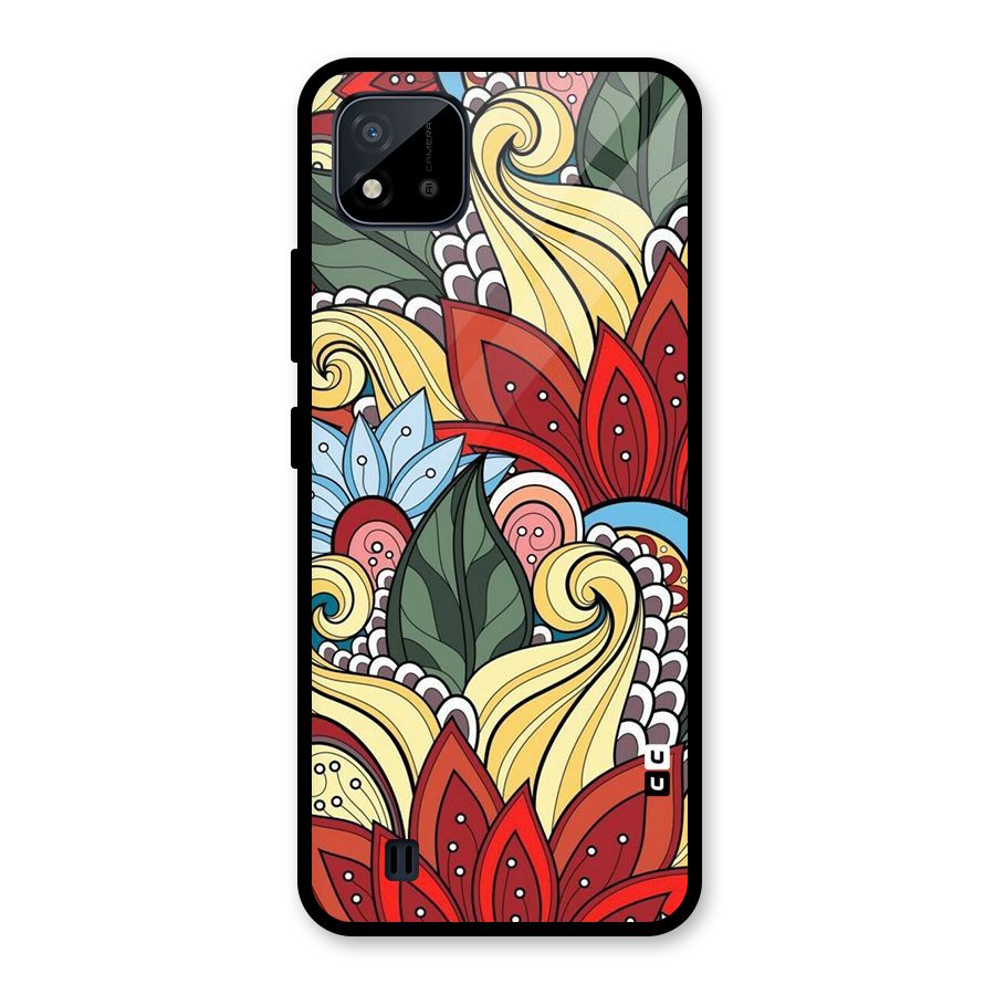 Cute Doodle Glass Back Case for Realme C11 2021