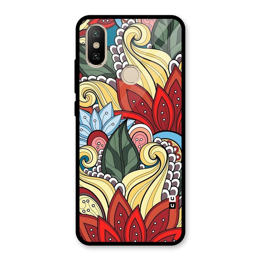 Cute Doodle Glass Back Case for Redmi A2