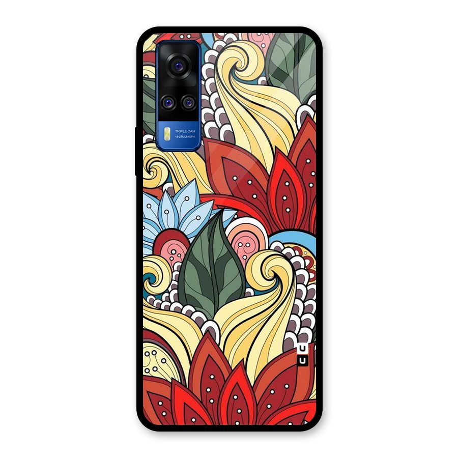 Cute Doodle Glass Back Case for Vivo Y31