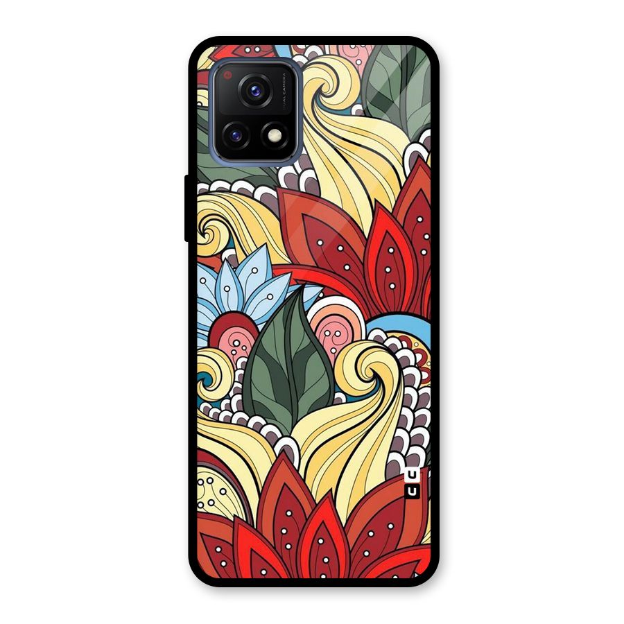 Cute Doodle Glass Back Case for Vivo Y72 5G