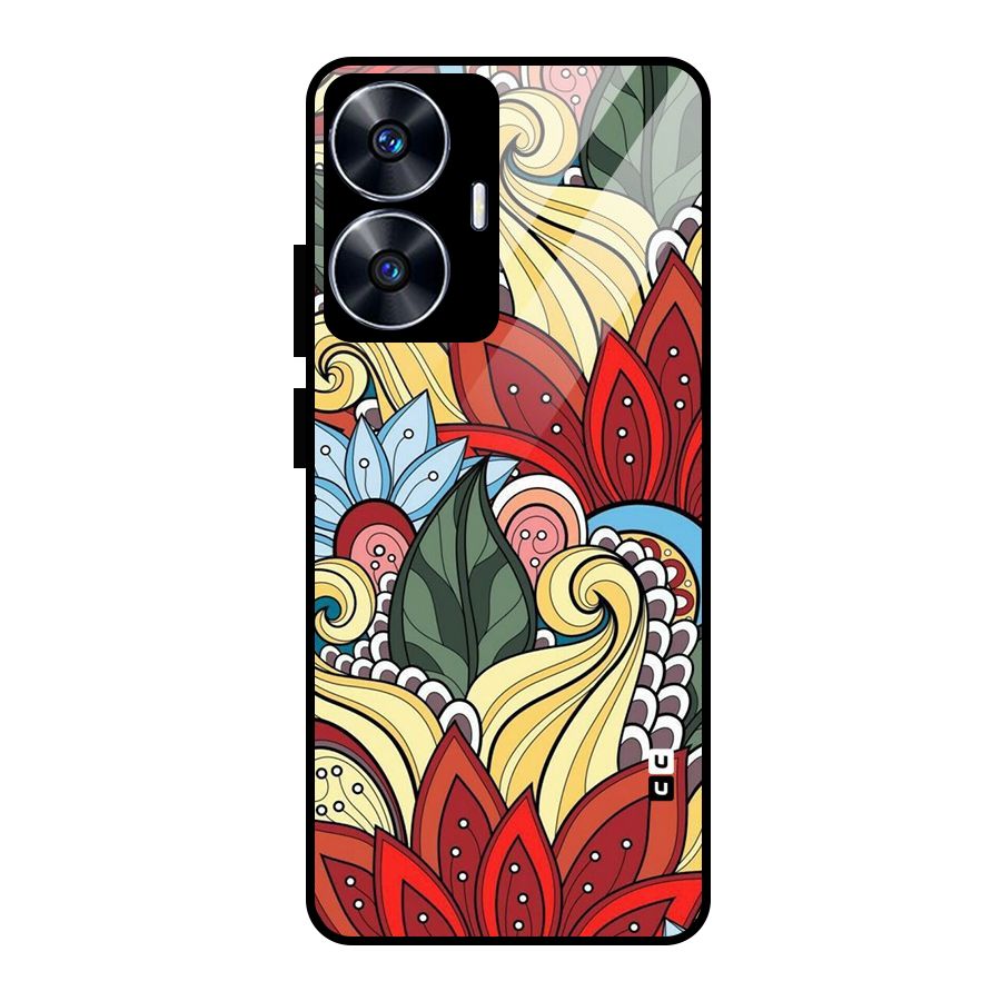 Cute Doodle Glass Back Case for realme C55