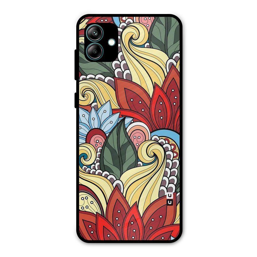 Cute Doodle Metal Back Case for Galaxy A04