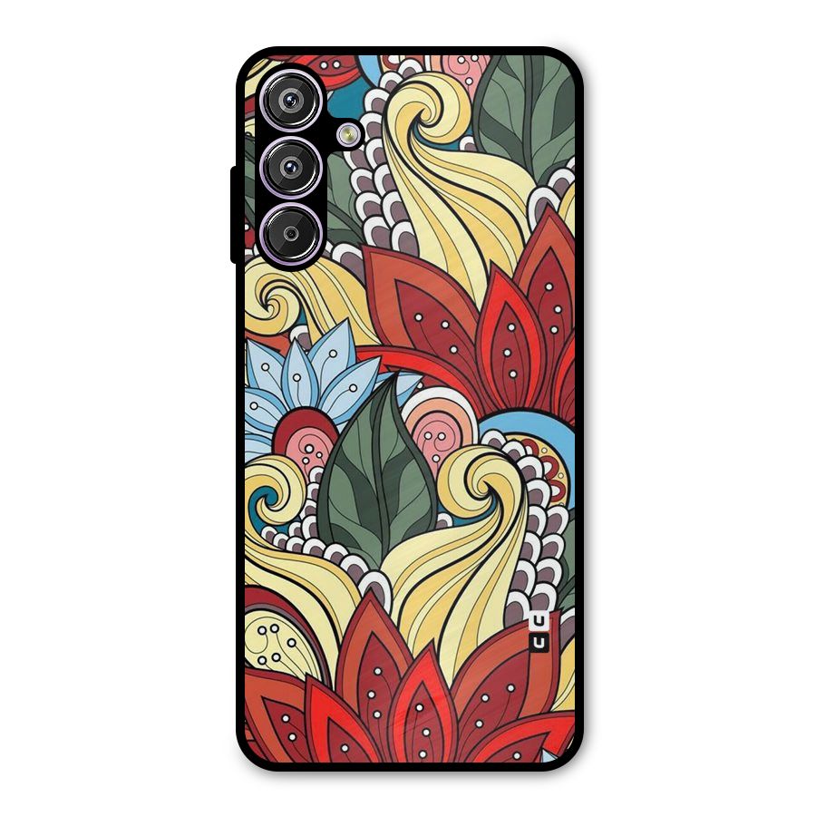 Cute Doodle Metal Back Case for Galaxy M15