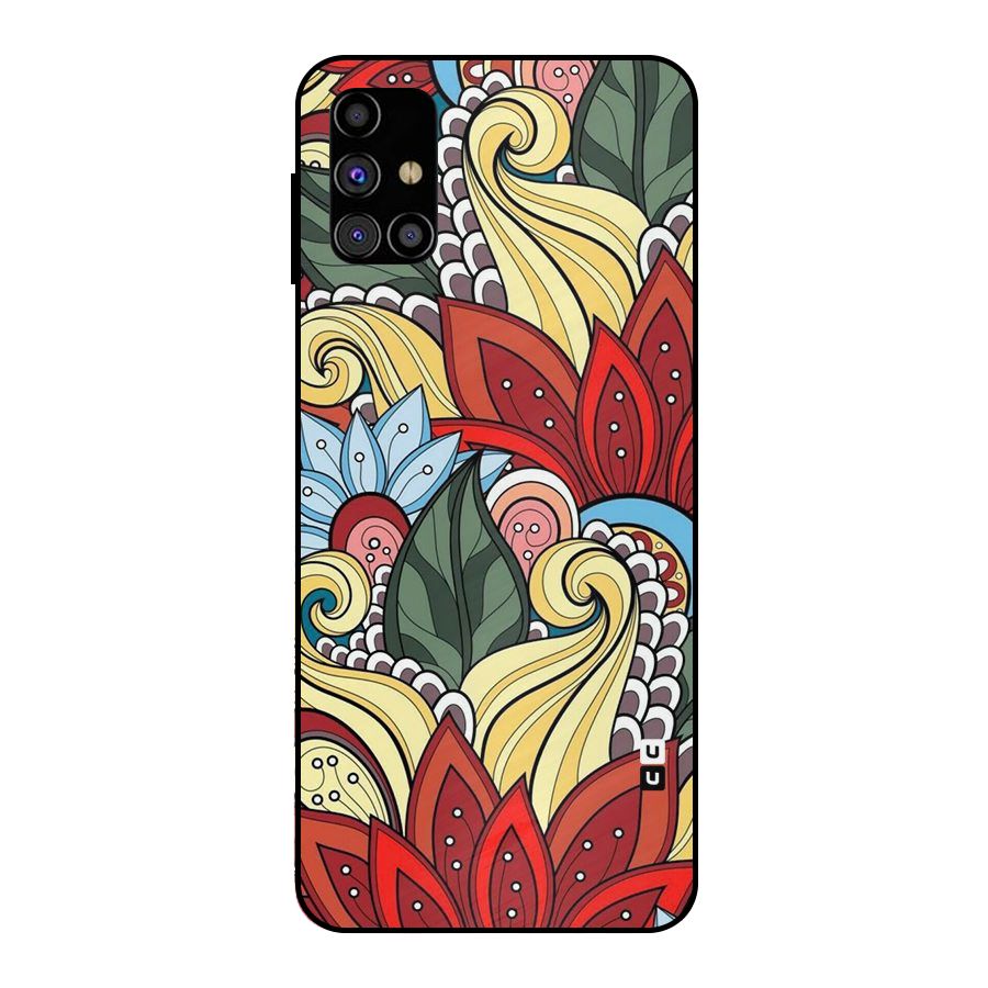 Cute Doodle Metal Back Case for Galaxy M31s