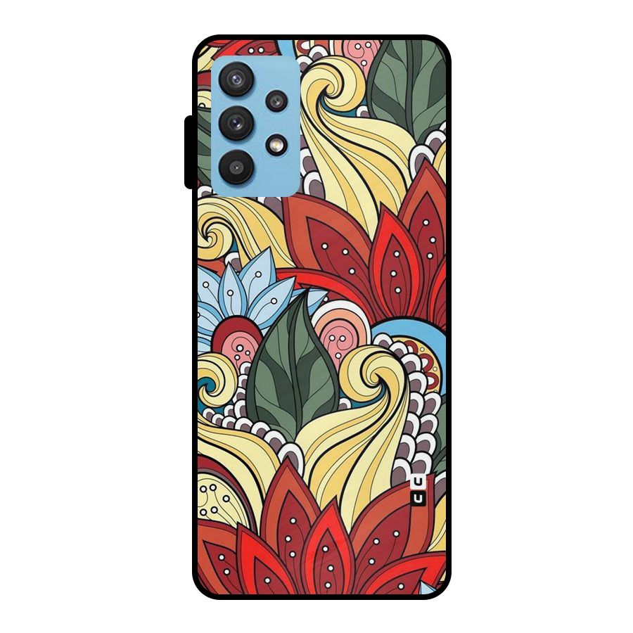 Cute Doodle Metal Back Case for Galaxy M32 5G