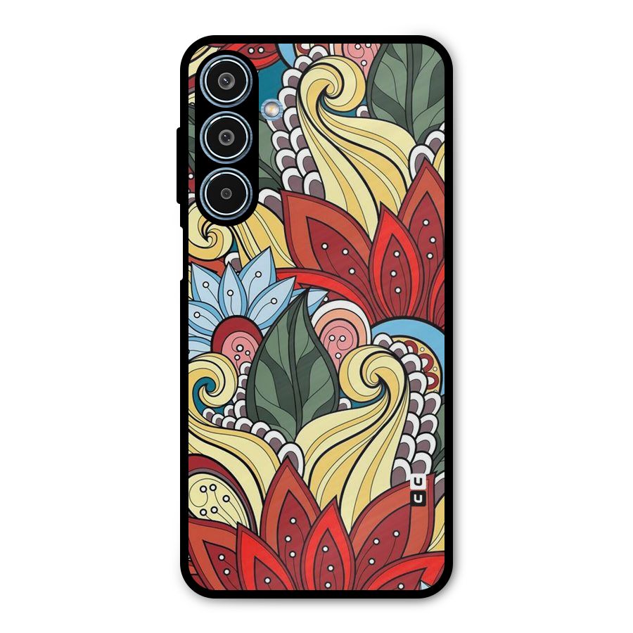 Cute Doodle Metal Back Case for Galaxy M35