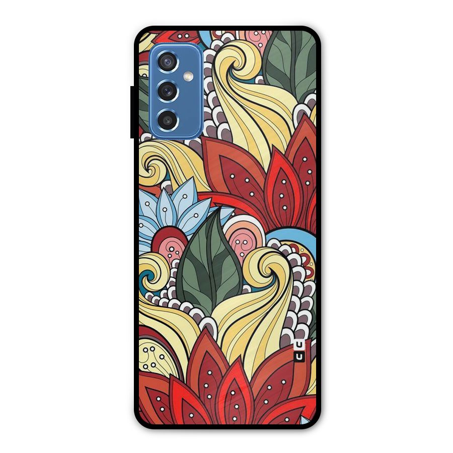 Cute Doodle Metal Back Case for Galaxy M52 5G