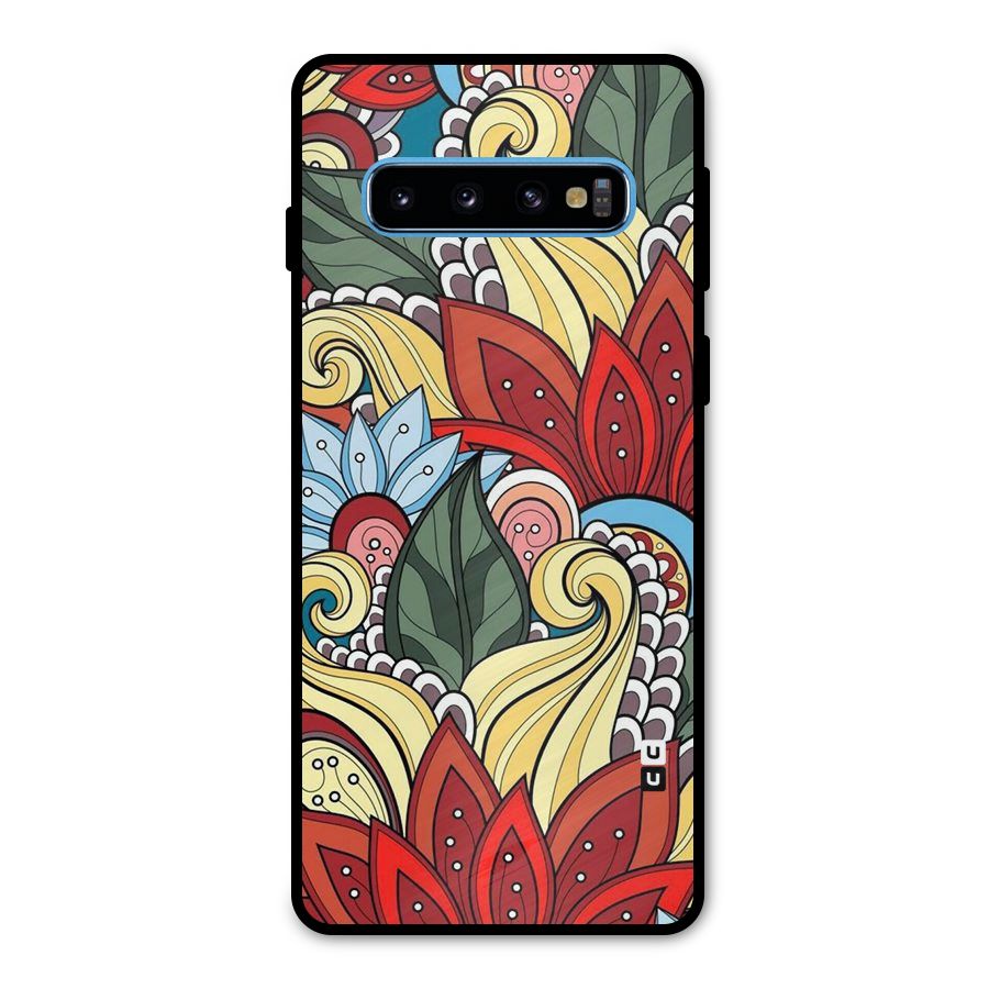 Cute Doodle Metal Back Case for Galaxy S10