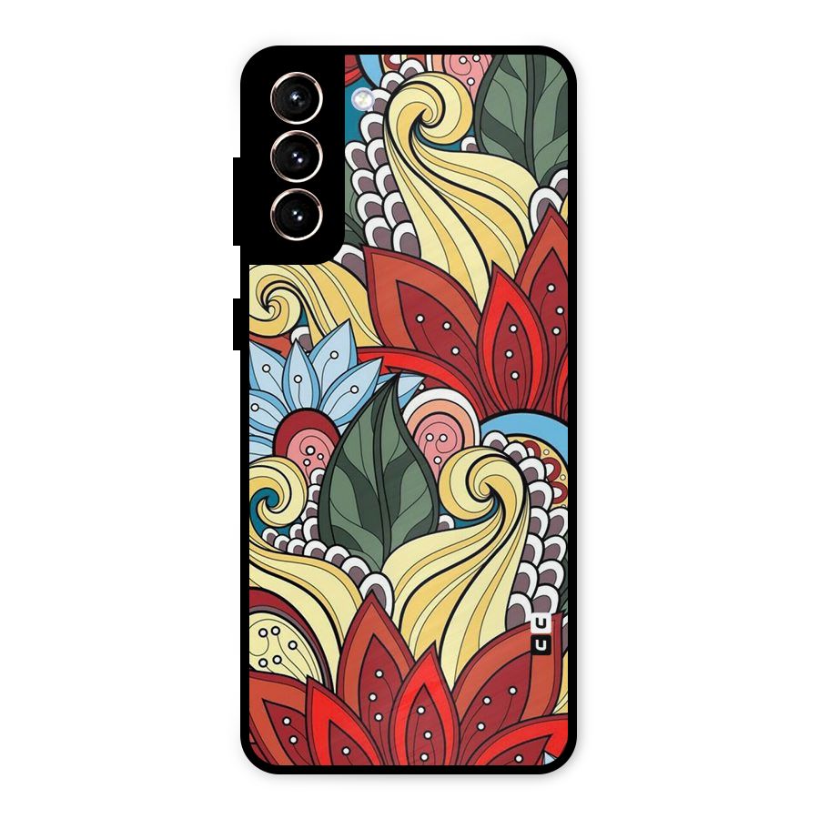 Cute Doodle Metal Back Case for Galaxy S21 Plus