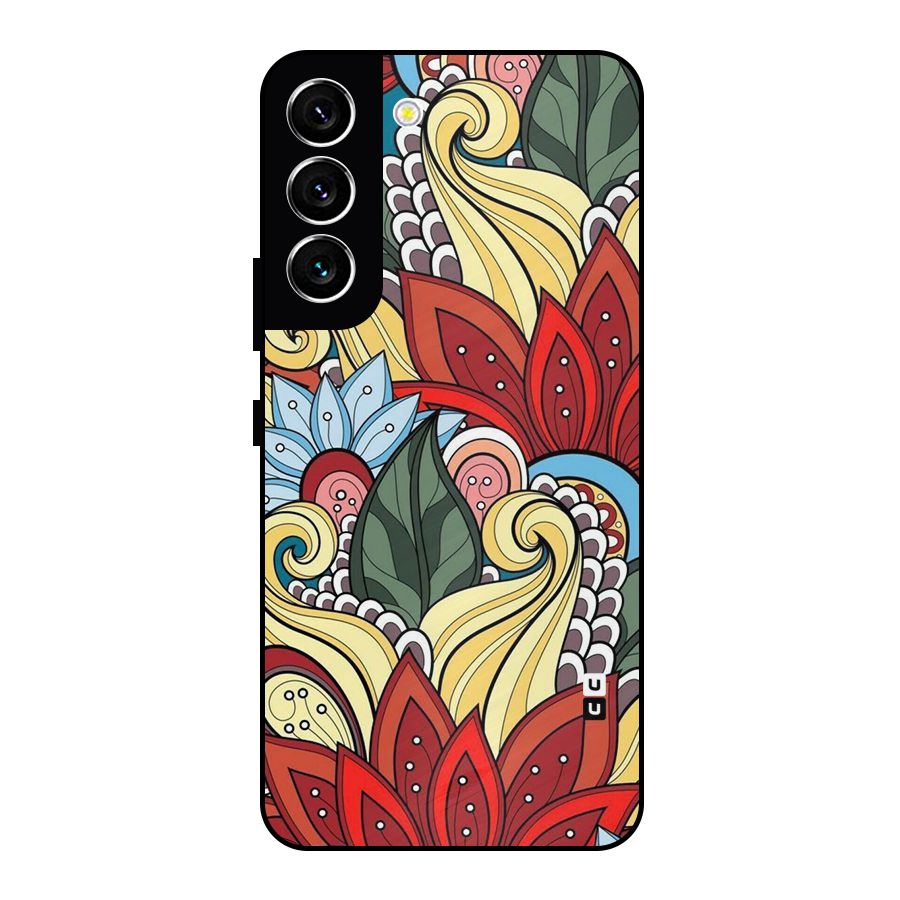 Cute Doodle Metal Back Case for Galaxy S22 5G