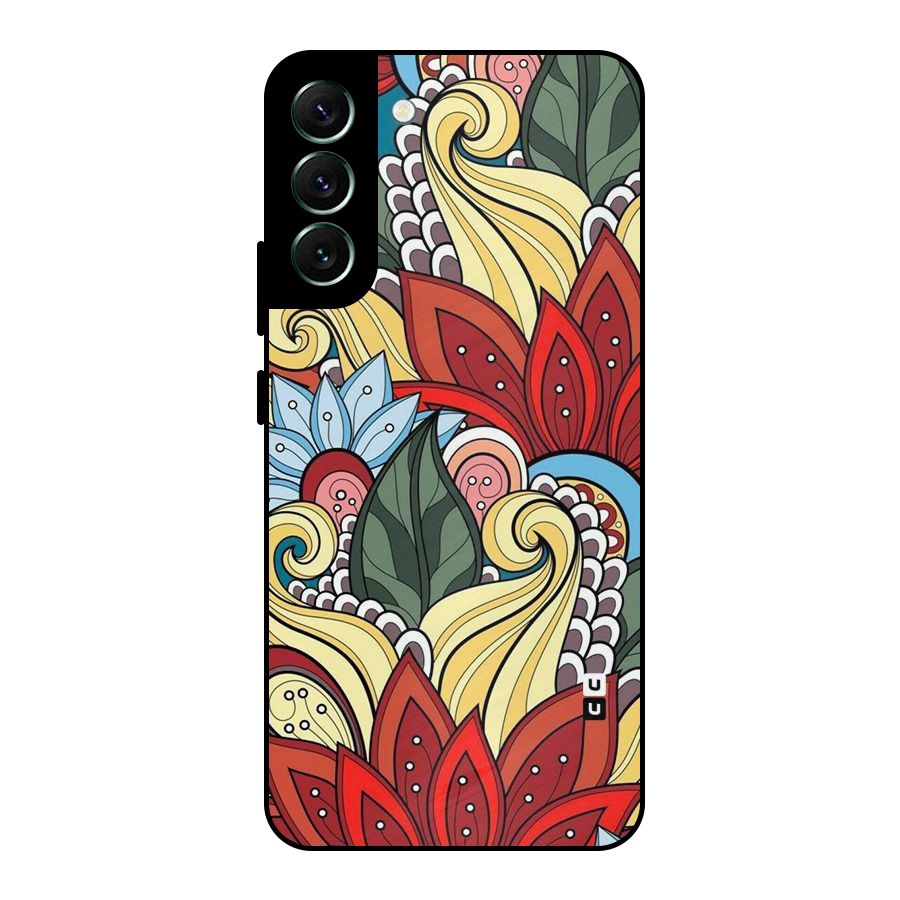 Cute Doodle Metal Back Case for Galaxy S22 Plus 5G
