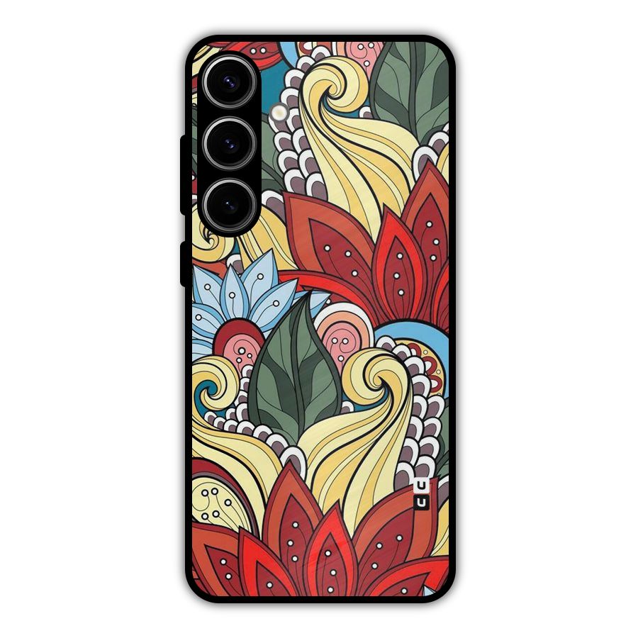 Cute Doodle Metal Back Case for Galaxy S24 Plus