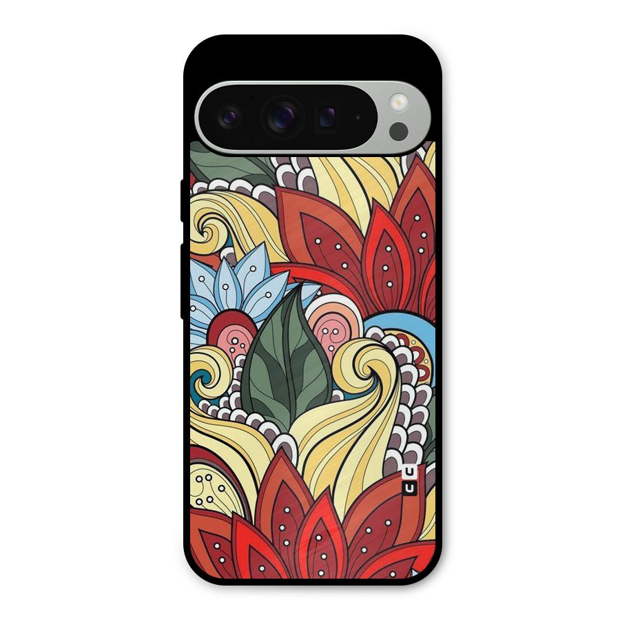 Cute Doodle Metal Back Case for Google Pixel 9 Pro XL