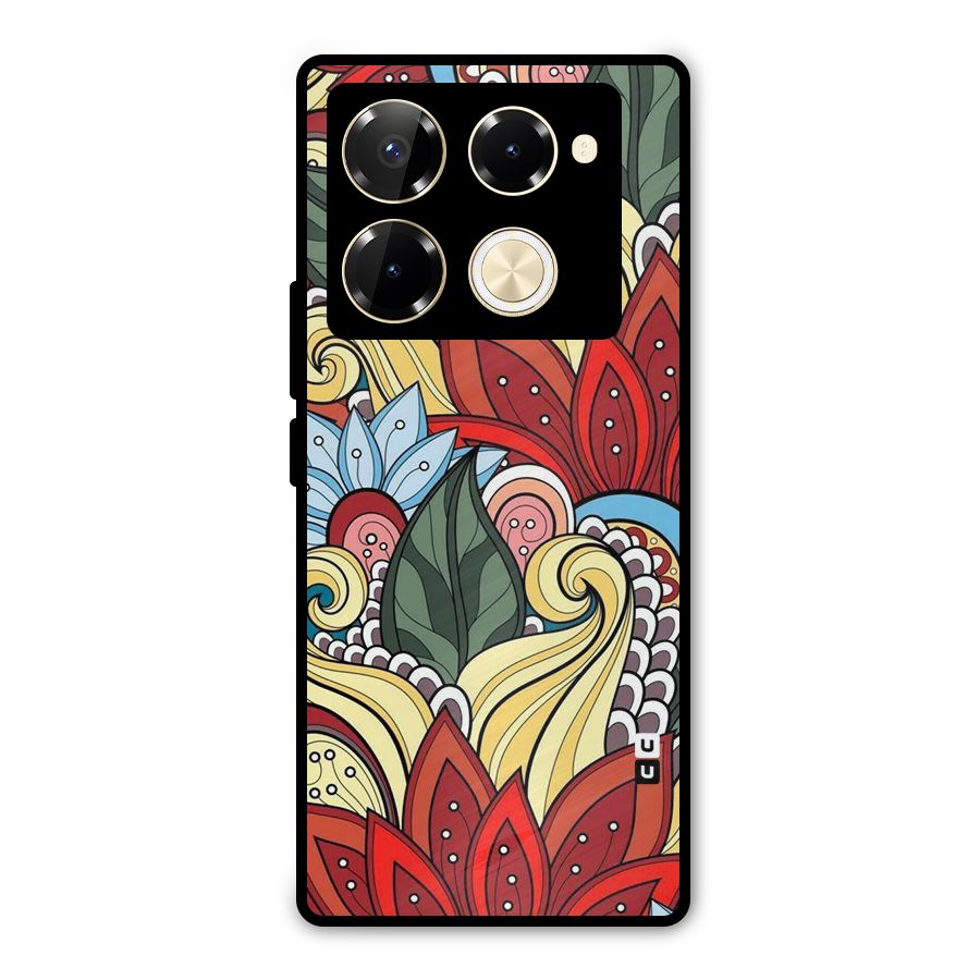 Cute Doodle Metal Back Case for Infinix Note 40 Pro