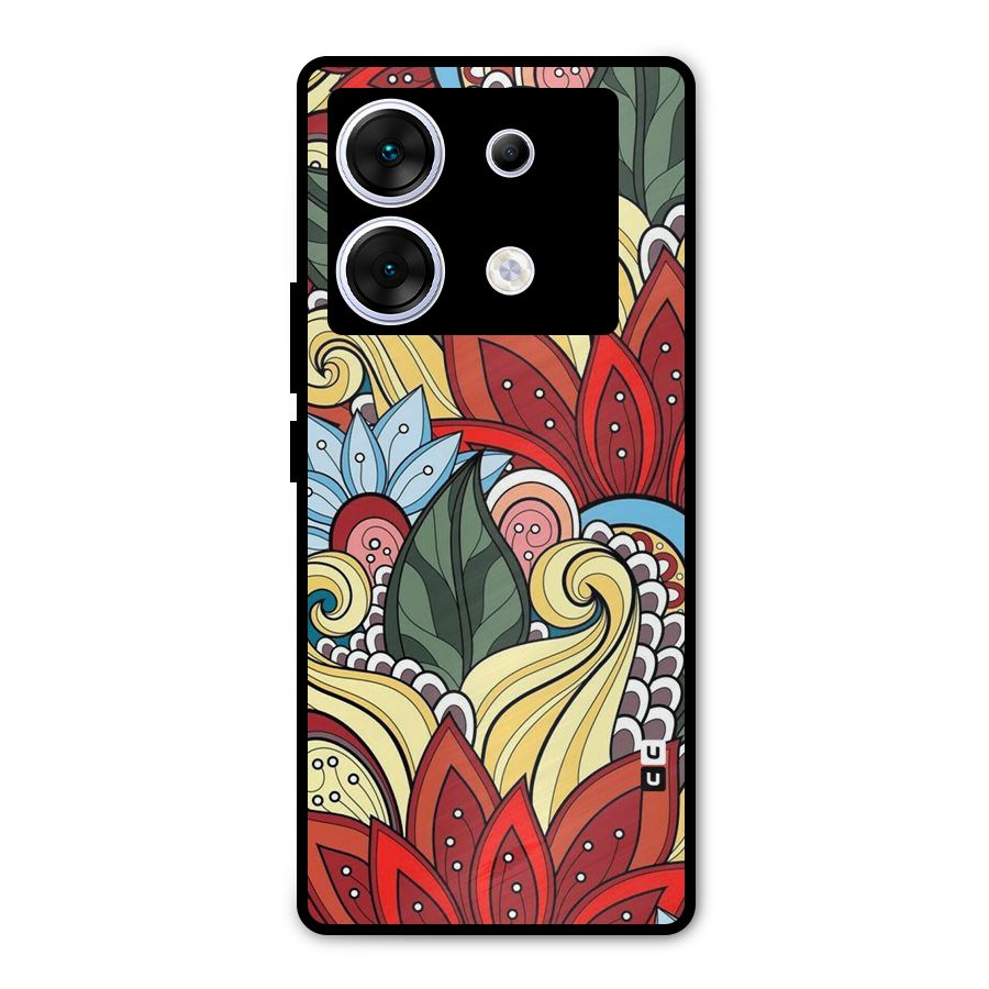 Cute Doodle Metal Back Case for Infinix Zero 30 5G
