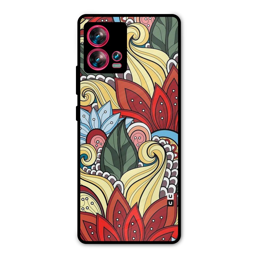 Cute Doodle Metal Back Case for Motorola Edge 30 Fusion
