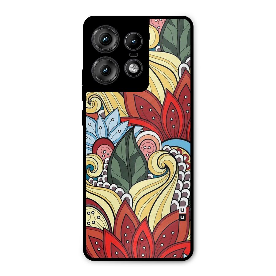Cute Doodle Metal Back Case for Motorola Edge 50 Pro