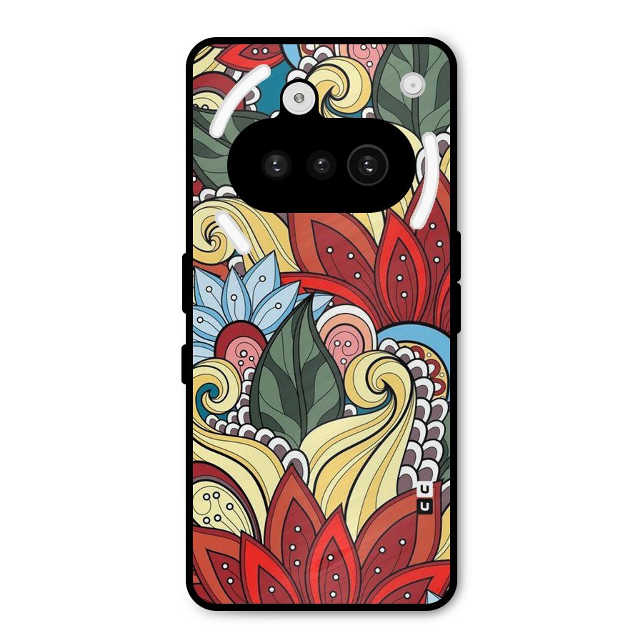Cute Doodle Metal Back Case for Nothing Phone 3a