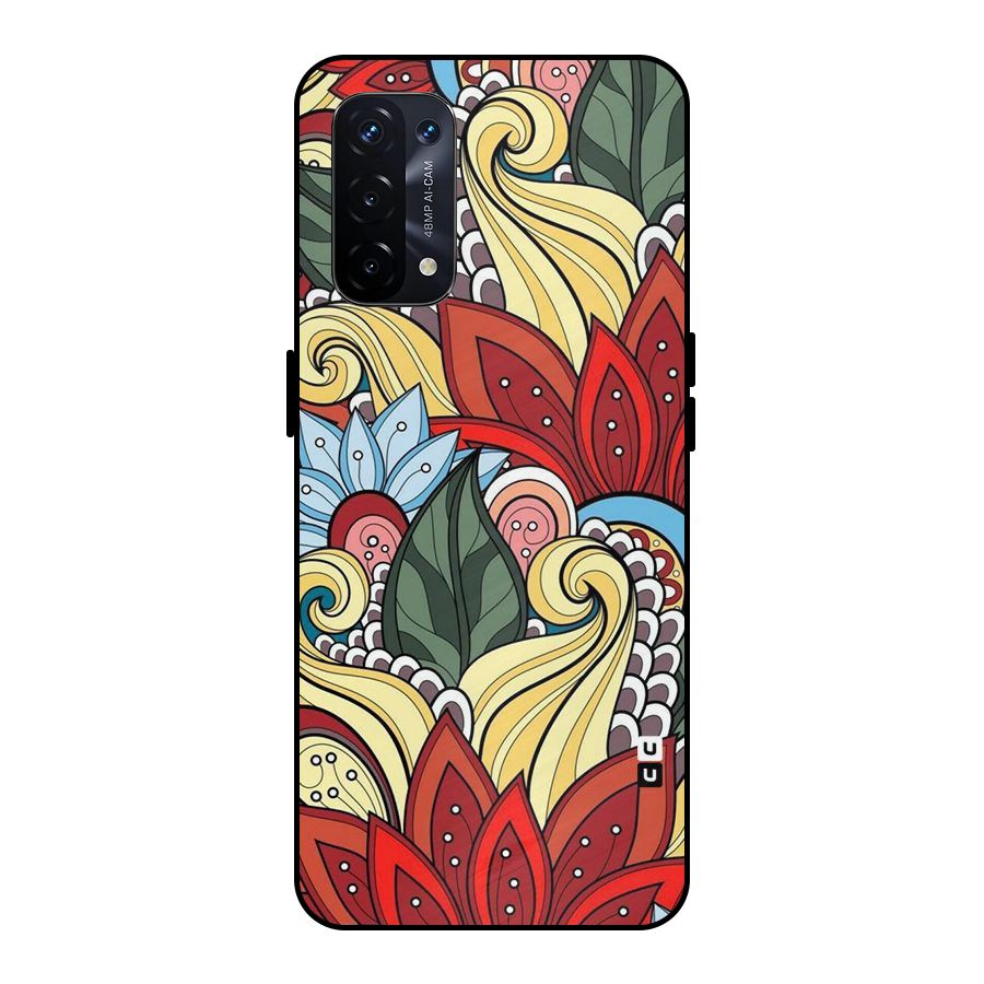 Cute Doodle Metal Back Case for Oppo A74 5G