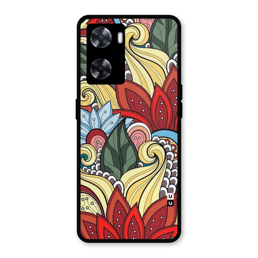 Cute Doodle Metal Back Case for Oppo A77s