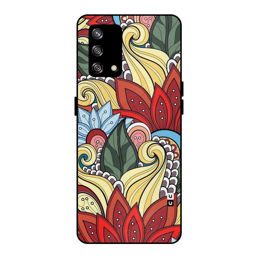 Cute Doodle Metal Back Case for Oppo F19