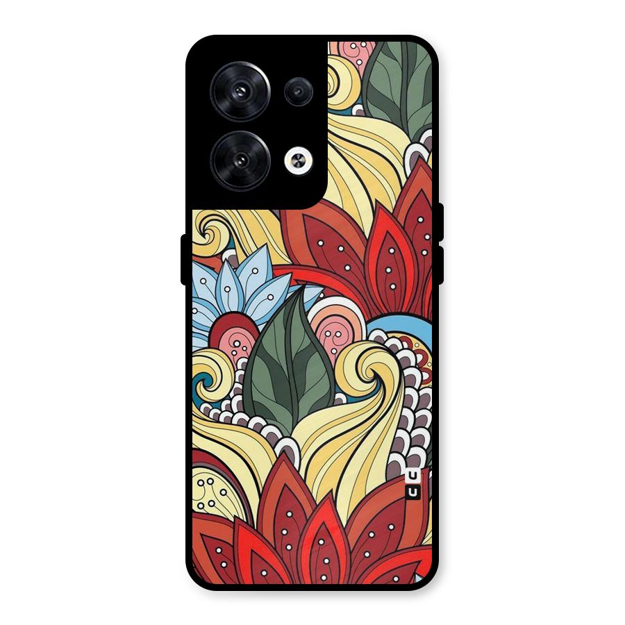 Cute Doodle Metal Back Case for Oppo Reno8 5G