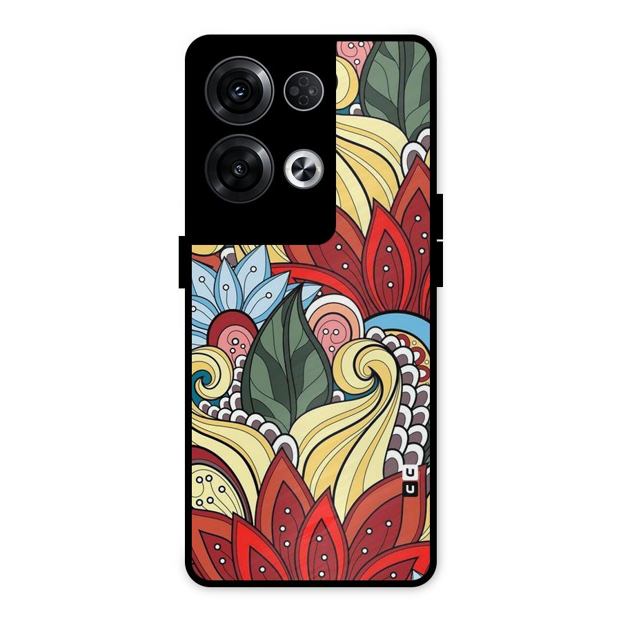 Cute Doodle Metal Back Case for Oppo Reno8 Pro 5G