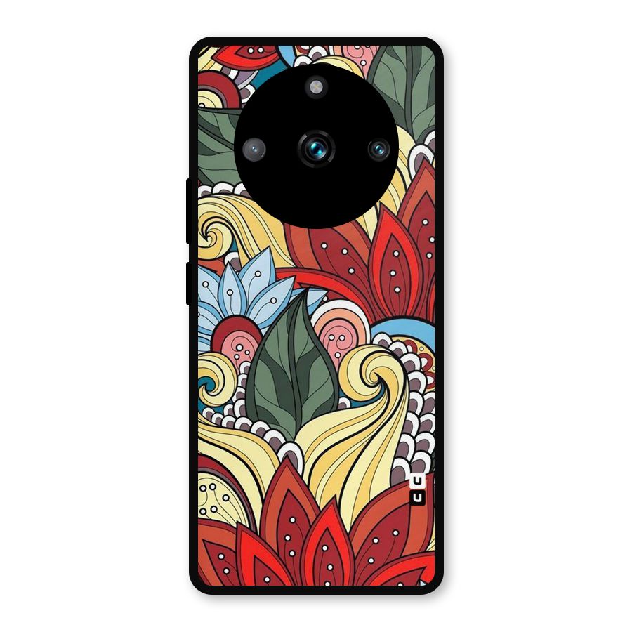 Cute Doodle Metal Back Case for Realme 11 Pro