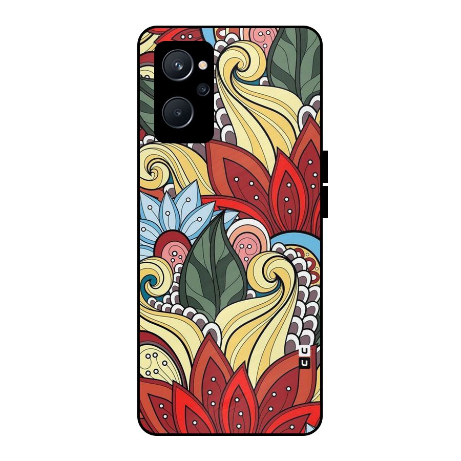 Cute Doodle Metal Back Case for Realme 9i 5G