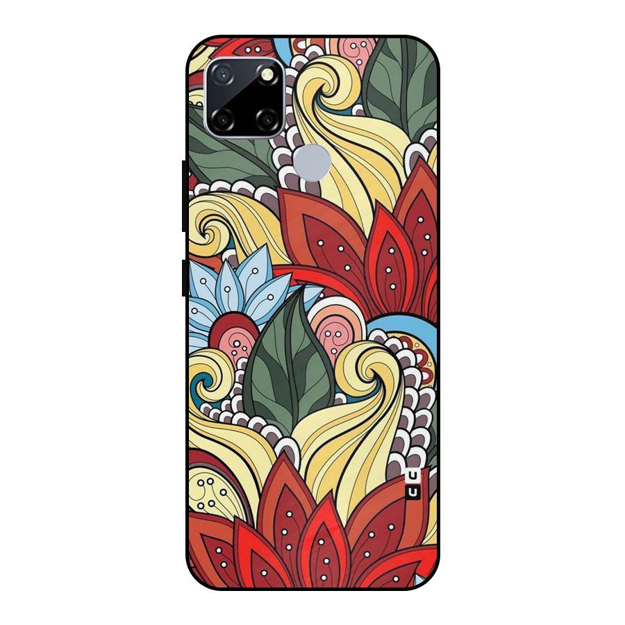 Cute Doodle Metal Back Case for Realme Narzo 20