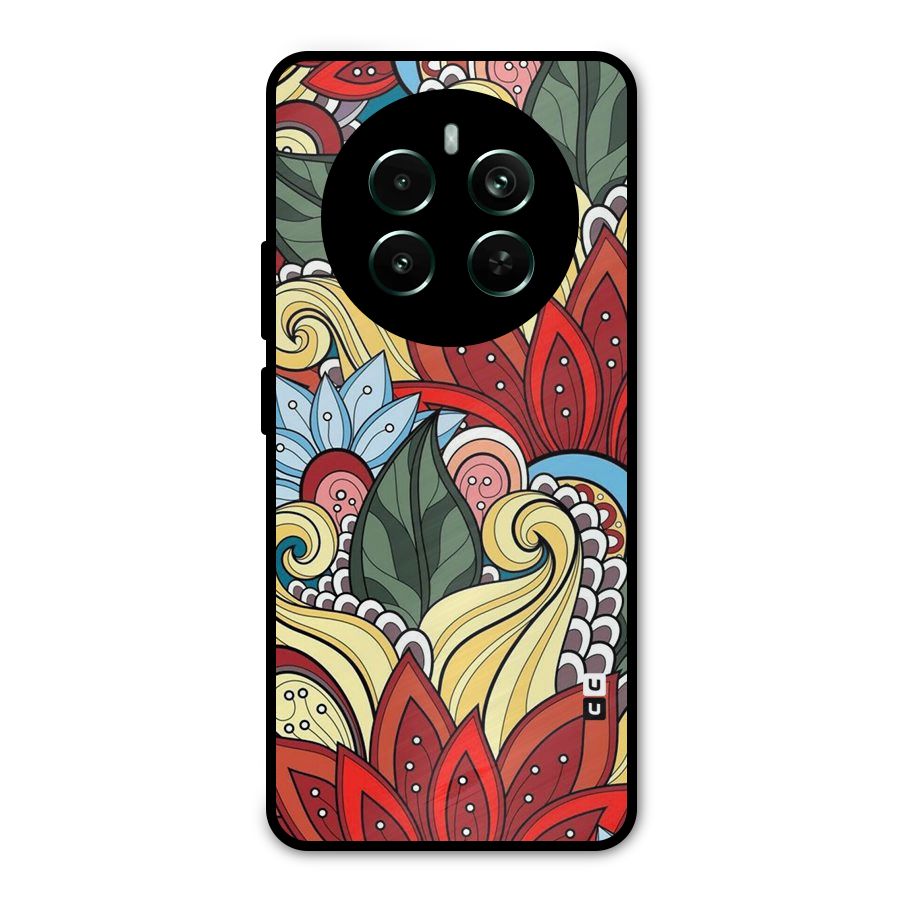 Cute Doodle Metal Back Case for Realme Narzo 70 Pro
