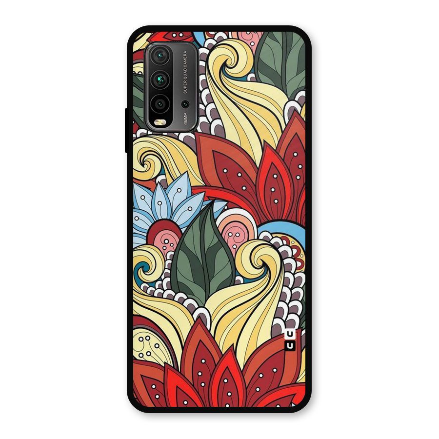 Cute Doodle Metal Back Case for Redmi 9 Power