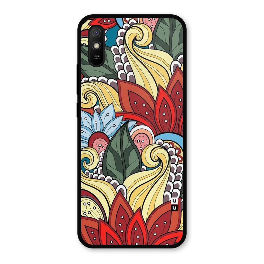 Cute Doodle Metal Back Case for Redmi 9a