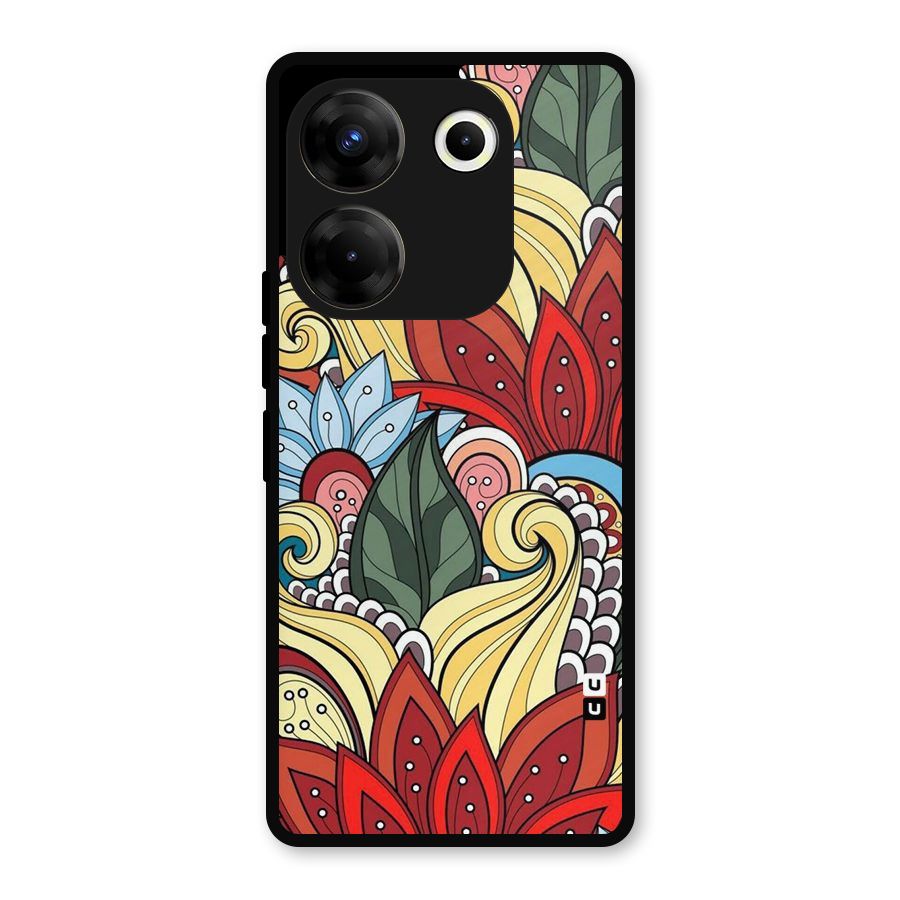 Cute Doodle Metal Back Case for Tecno Camon 20