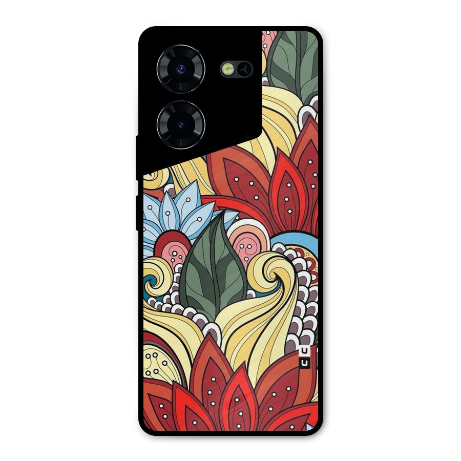 Cute Doodle Metal Back Case for Tecno Pova 5 Pro 5G