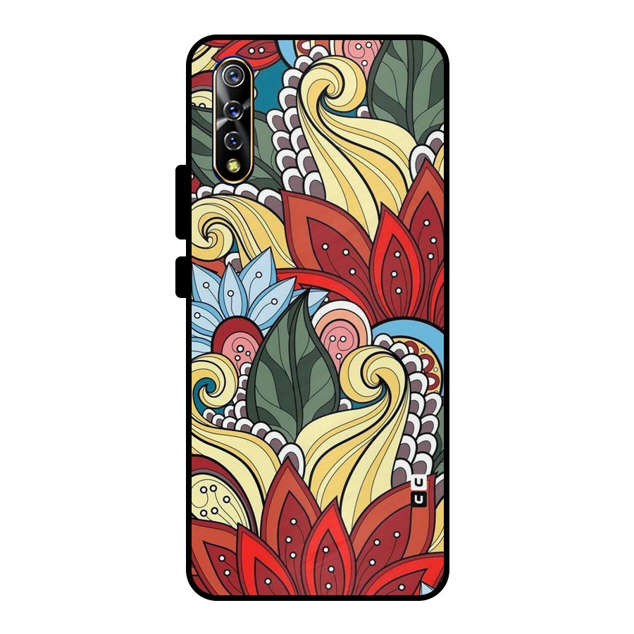Cute Doodle Metal Back Case for Vivo S1