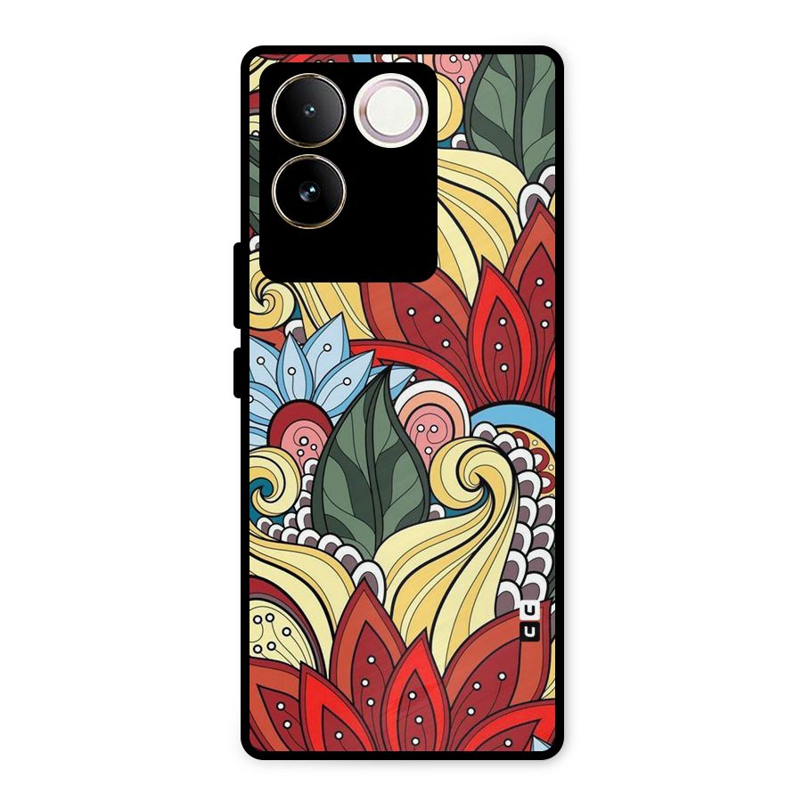 Cute Doodle Metal Back Case for Vivo T2 Pro
