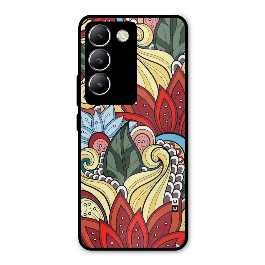 Cute Doodle Metal Back Case for Vivo T3 5G