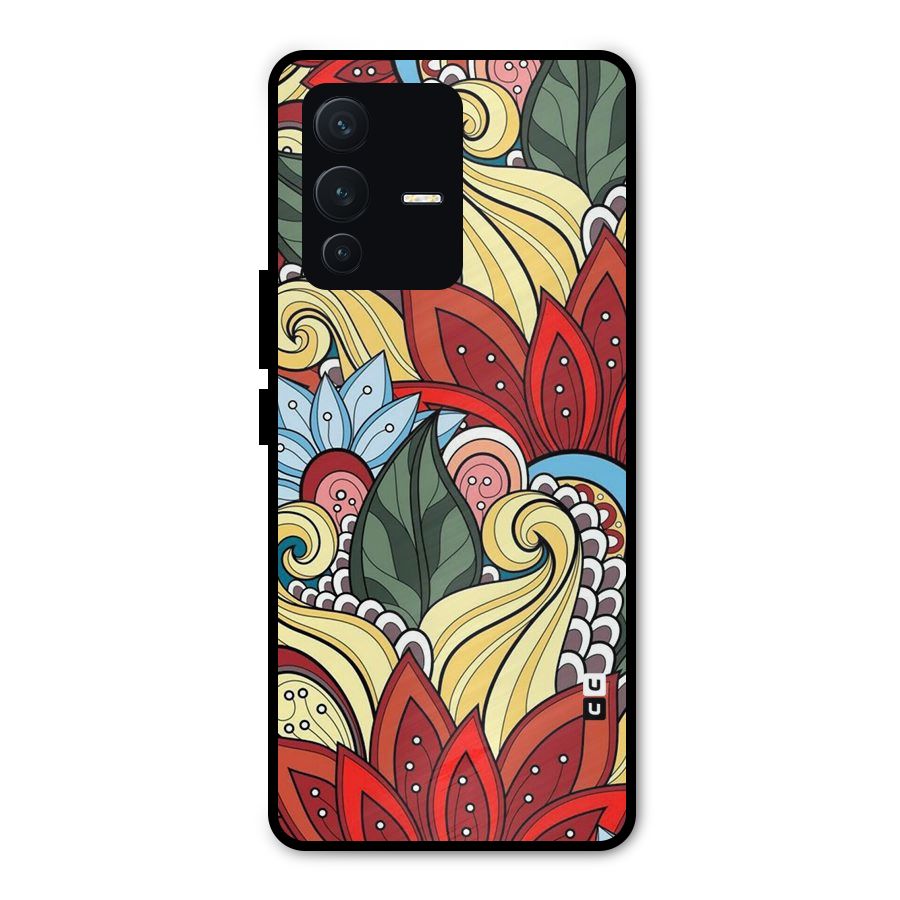 Cute Doodle Metal Back Case for Vivo V23 Pro
