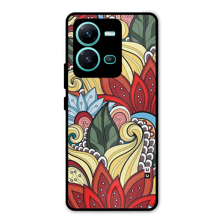 Cute Doodle Metal Back Case for Vivo V25