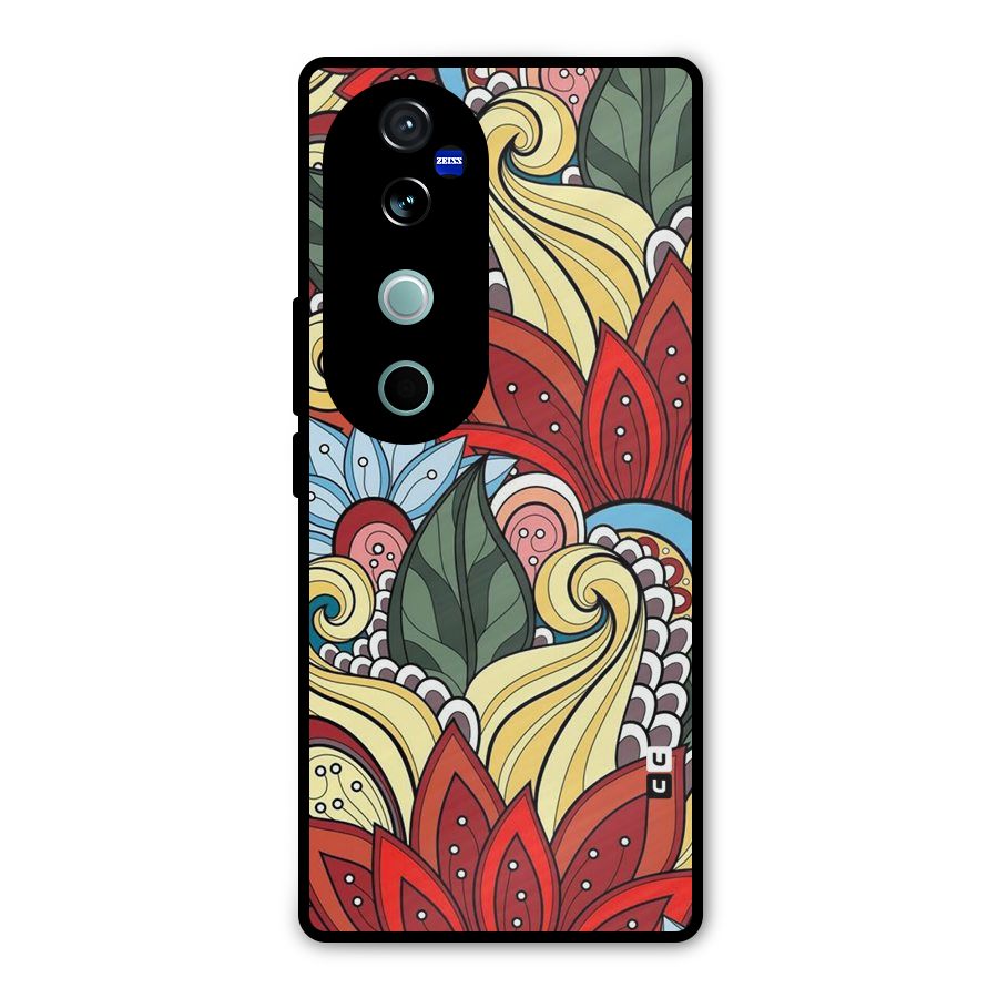 Cute Doodle Metal Back Case for Vivo V40