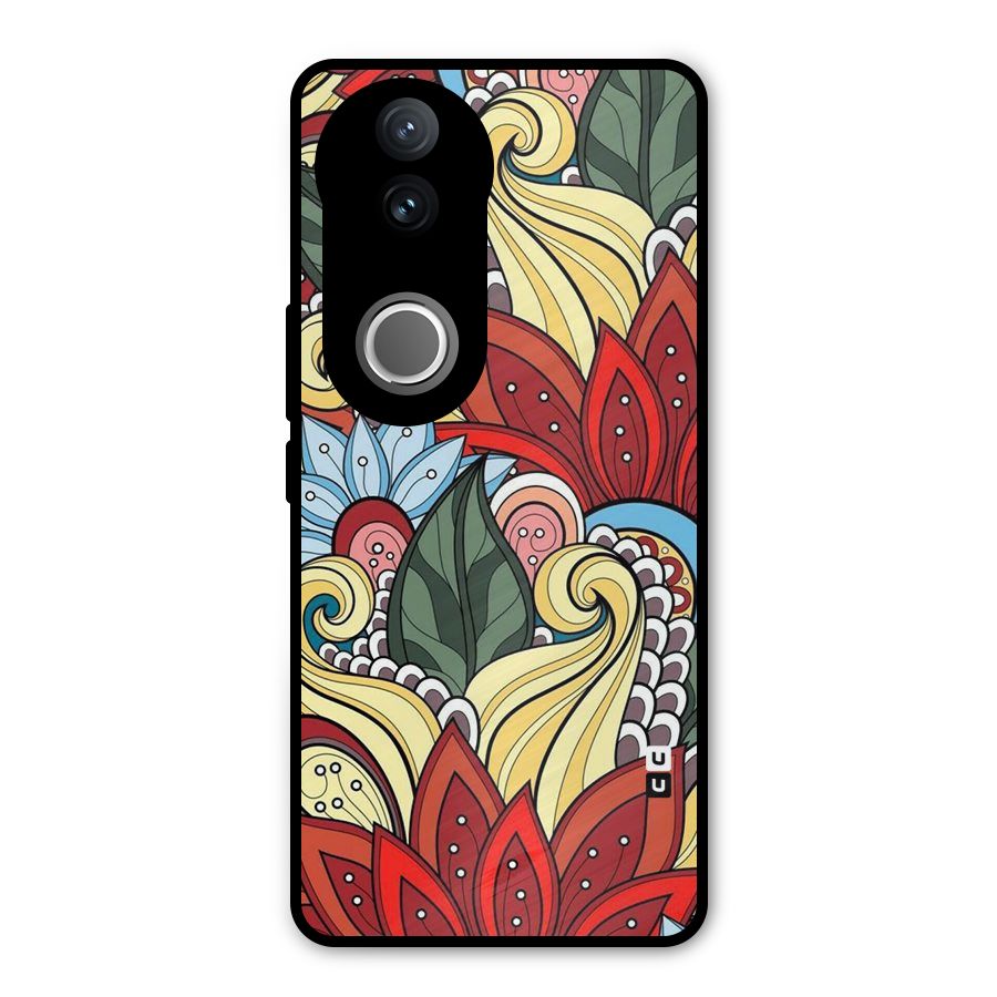 Cute Doodle Metal Back Case for Vivo V50e