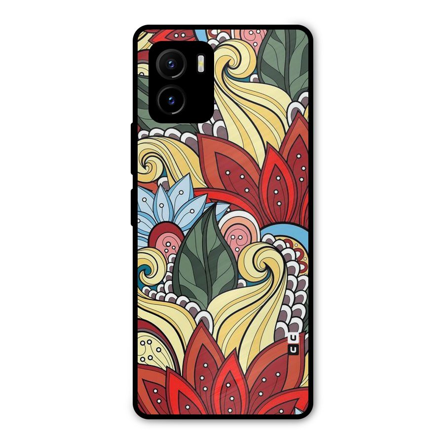 Cute Doodle Metal Back Case for Vivo Y15s