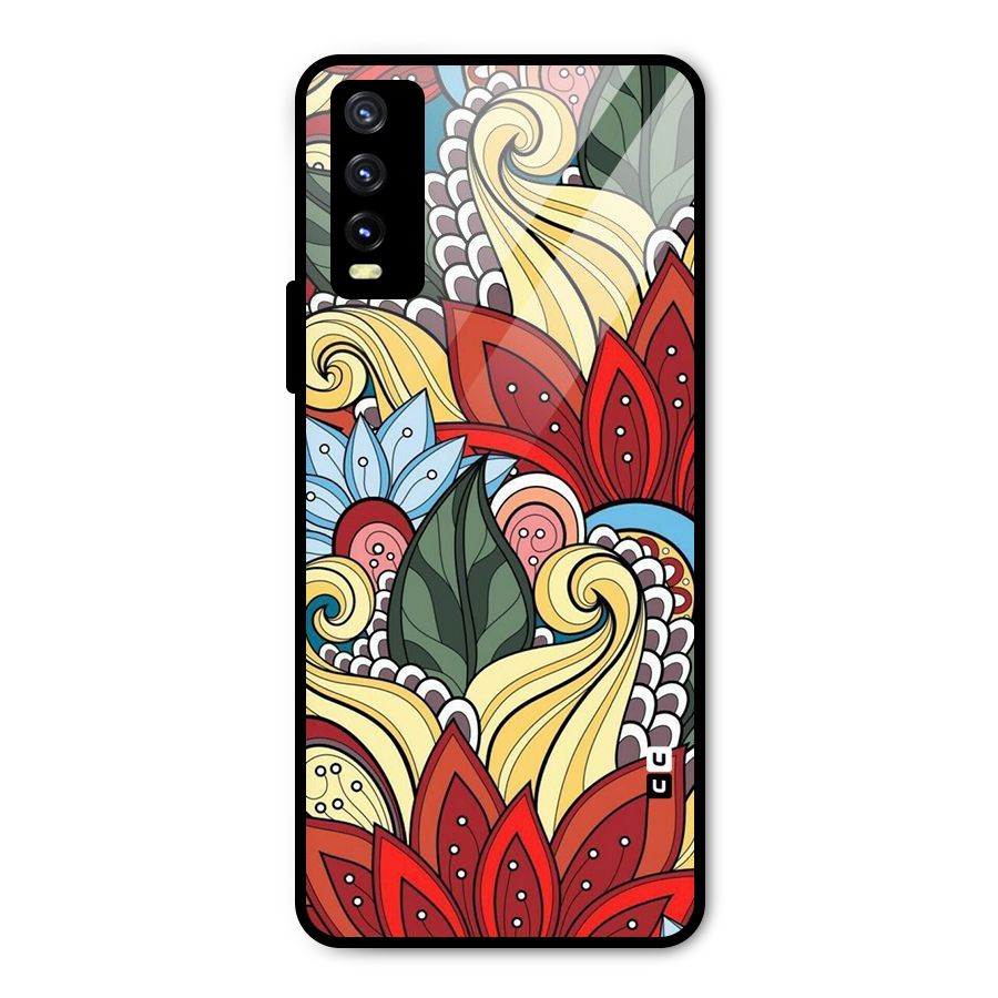 Cute Doodle Metal Back Case for Vivo Y20g