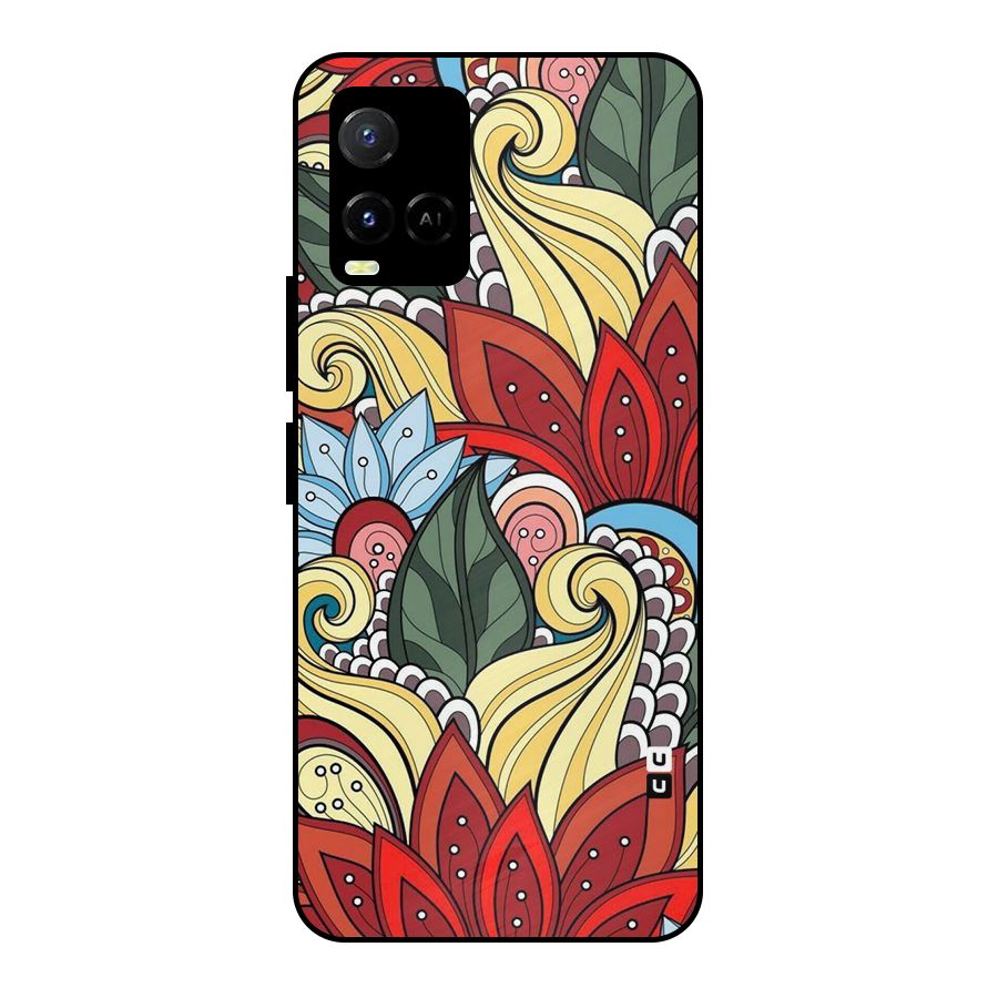 Cute Doodle Metal Back Case for Vivo Y21