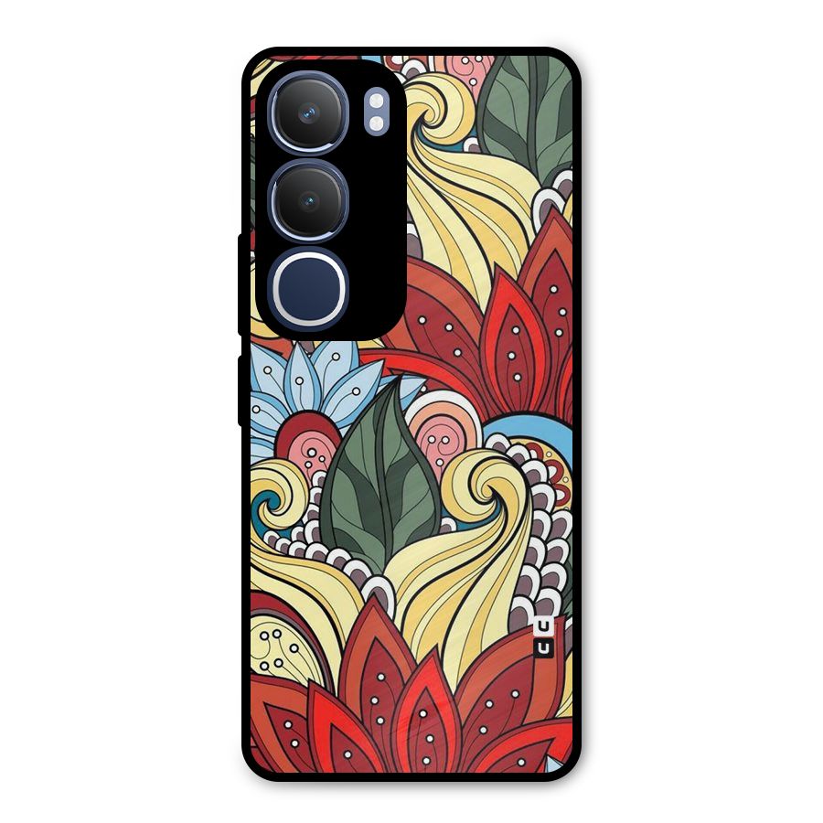 Cute Doodle Metal Back Case for Vivo Y29